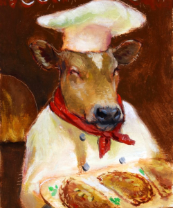 "Cowzone" Oil/Board