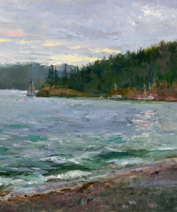 "Jewett Beach at Dawn" Oil/Board