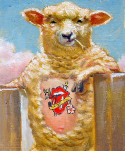"Tattoo Ewe" Oil/Board