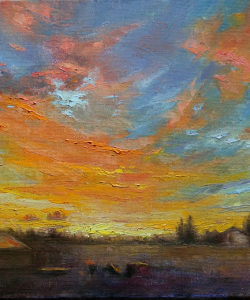 "Sunset Fire" 8x10 Oil/Board