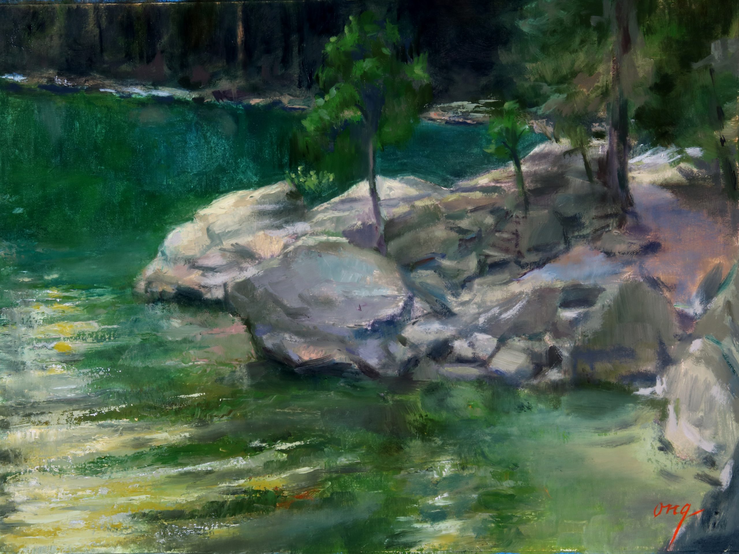 "Edge of Lake" Oil/Board