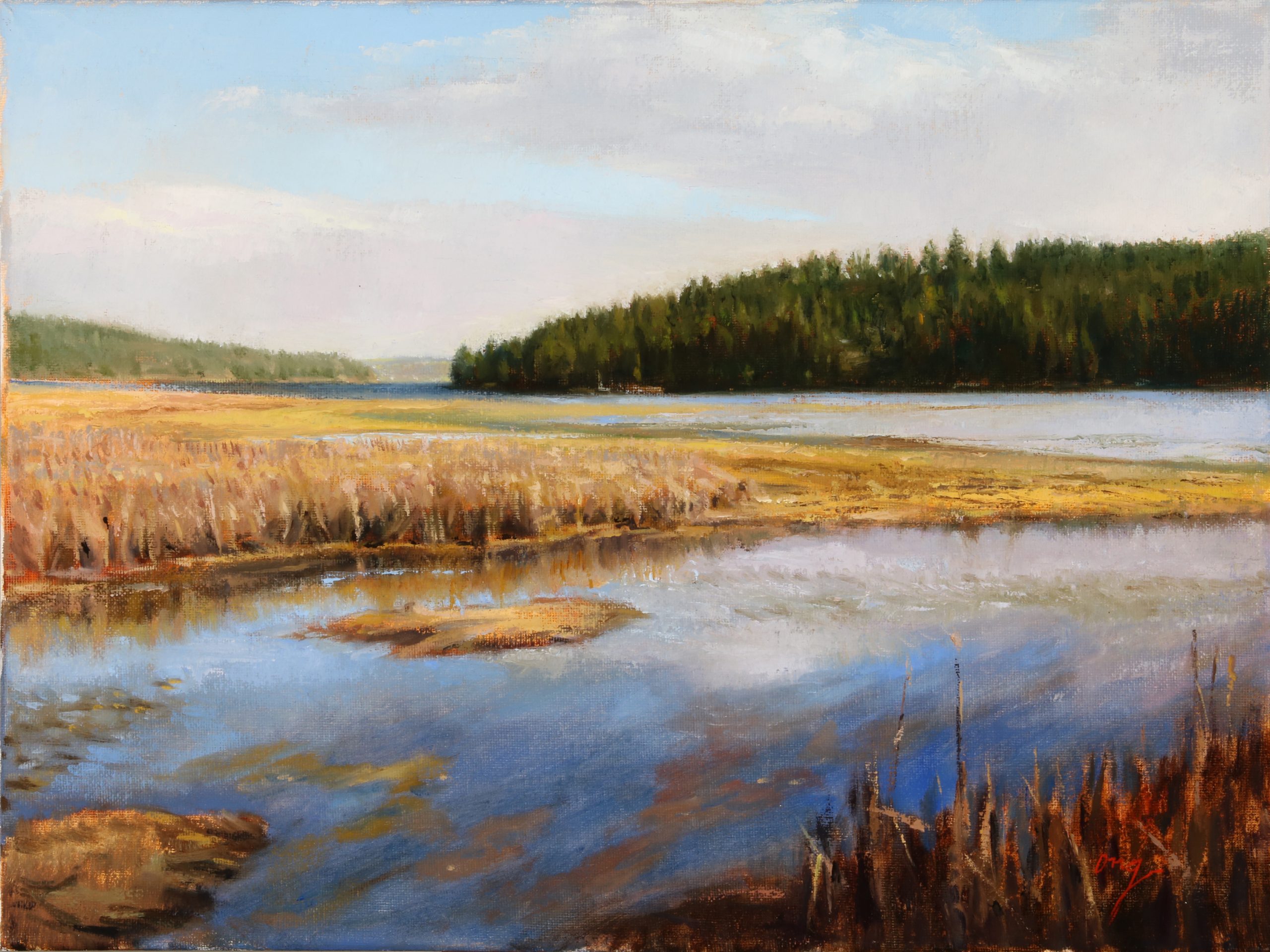 "Still Water At Noon" Oil/Board